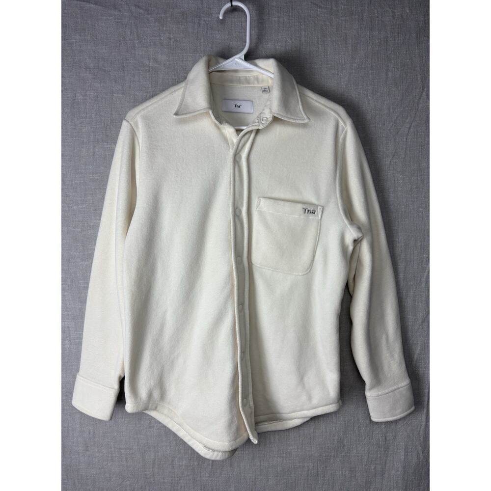TNA Aritzia White Polar Shirt Jacket size XS Cozy Winter Outdoor